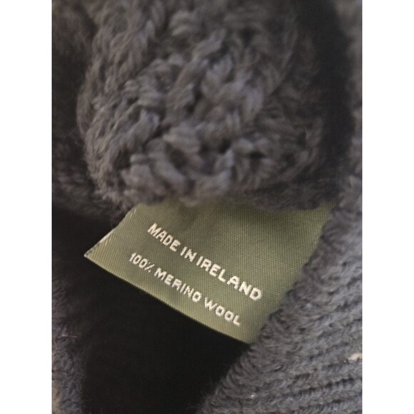 The Irish Store 100% Wool Aran Black Cable Knit Sweater Men's XL NWT - Picture 5 of 8